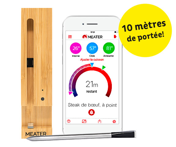 Thermomètre à viande sans fil MEATER+ (50m de portée)