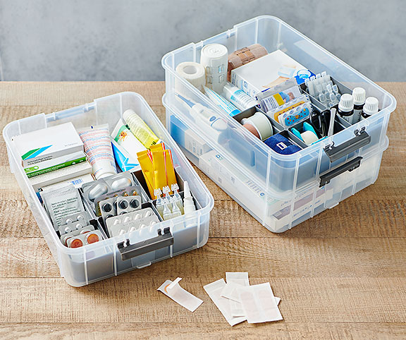 iDesign Med+ Boîte à Médicaments pour Armoire à Pharmacie, Boîte de Tri en  Plastique à 6 Compartiments, Rangement à Médicaments, Transparent :  : Cuisine et Maison