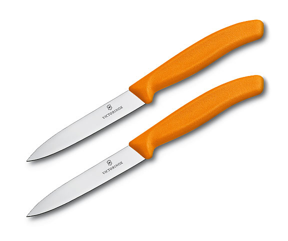 Couteau d'office orange Victorinox droit 10cm - en duo