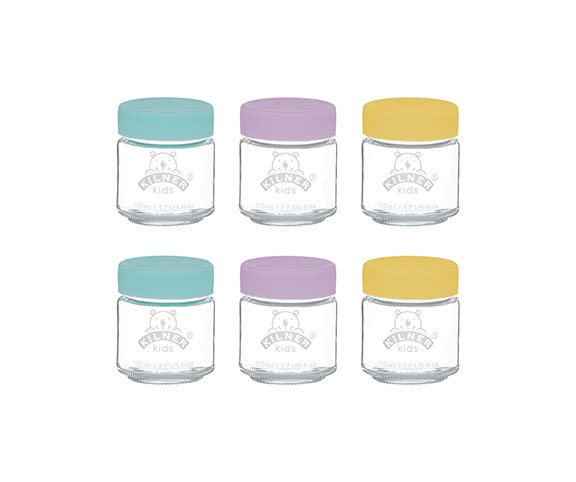 Kilner Kit de petits pots en verre bébés, 110 ml, lot de 6