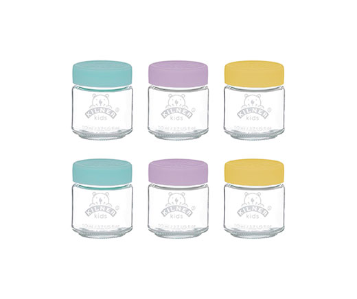 Kilner Kit de petits pots en verre bébés, 110 ml, lot de 6