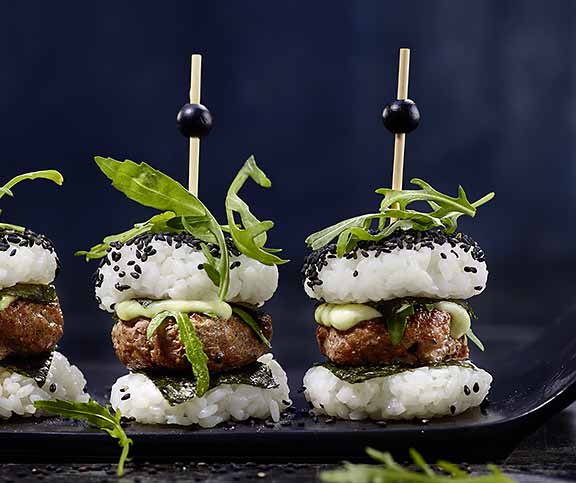 Mini-burgers façon sushis