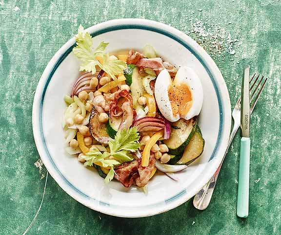 Salade pois chiches-courgettes