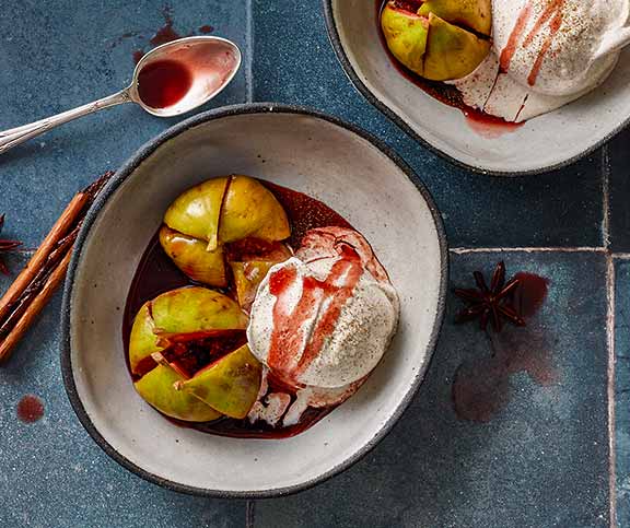 Figues au porto et glace cannelle